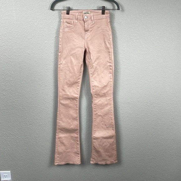 L’Agence Selma High Rise Bootcut Jeans Petal Coated Pink Sz 23 - Picture 2 of 13